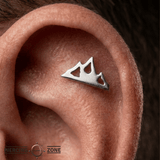 Mountain – Triple Peak Silhouette – 14K Gold Threadless End - piercing - zone.com