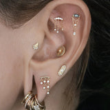 Moving On CZ Chain Arc – 14K Gold Threadless End - piercing - zone.com