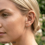 Multiplicity – Marquise - Cut CZ Cluster – 14K Gold Threadless End - piercing - zone.com