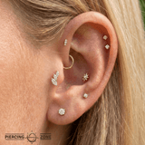 Multiplicity – Marquise - Cut CZ Cluster – 14K Gold Threadless End - piercing - zone.com