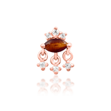 Munna – Tiger Eye & CZ Bold Cluster – 14K Gold Threadless End - piercing - zone.com