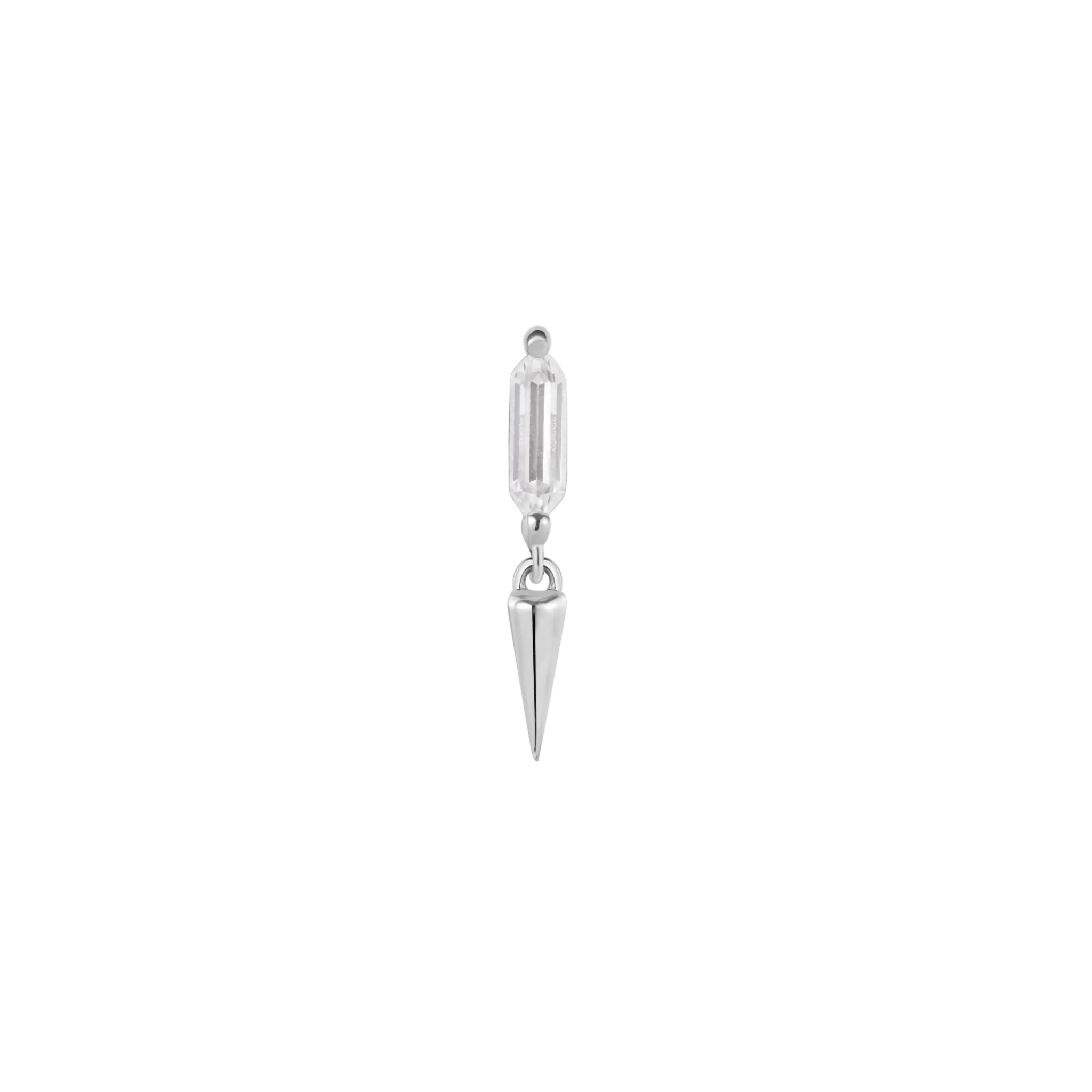 Musea Elongated CZ – 14K Gold Threadless End - piercing - zone.com