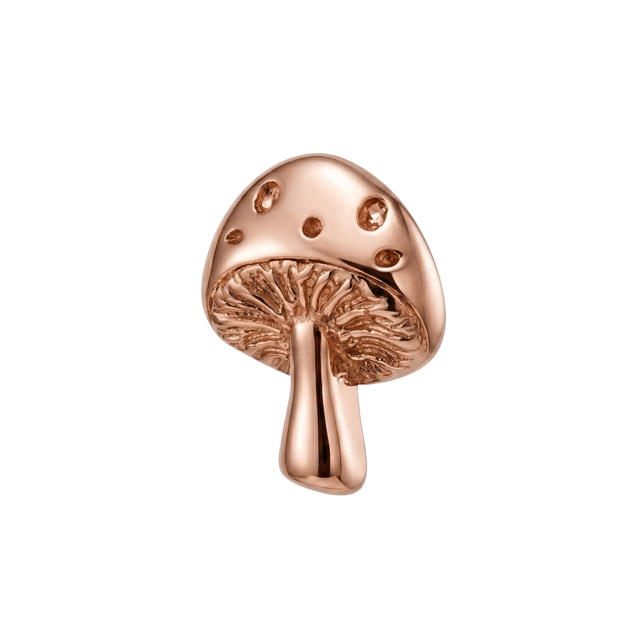 Mushroom – 14K Gold Threadless/Threaded End - piercing - zone.com