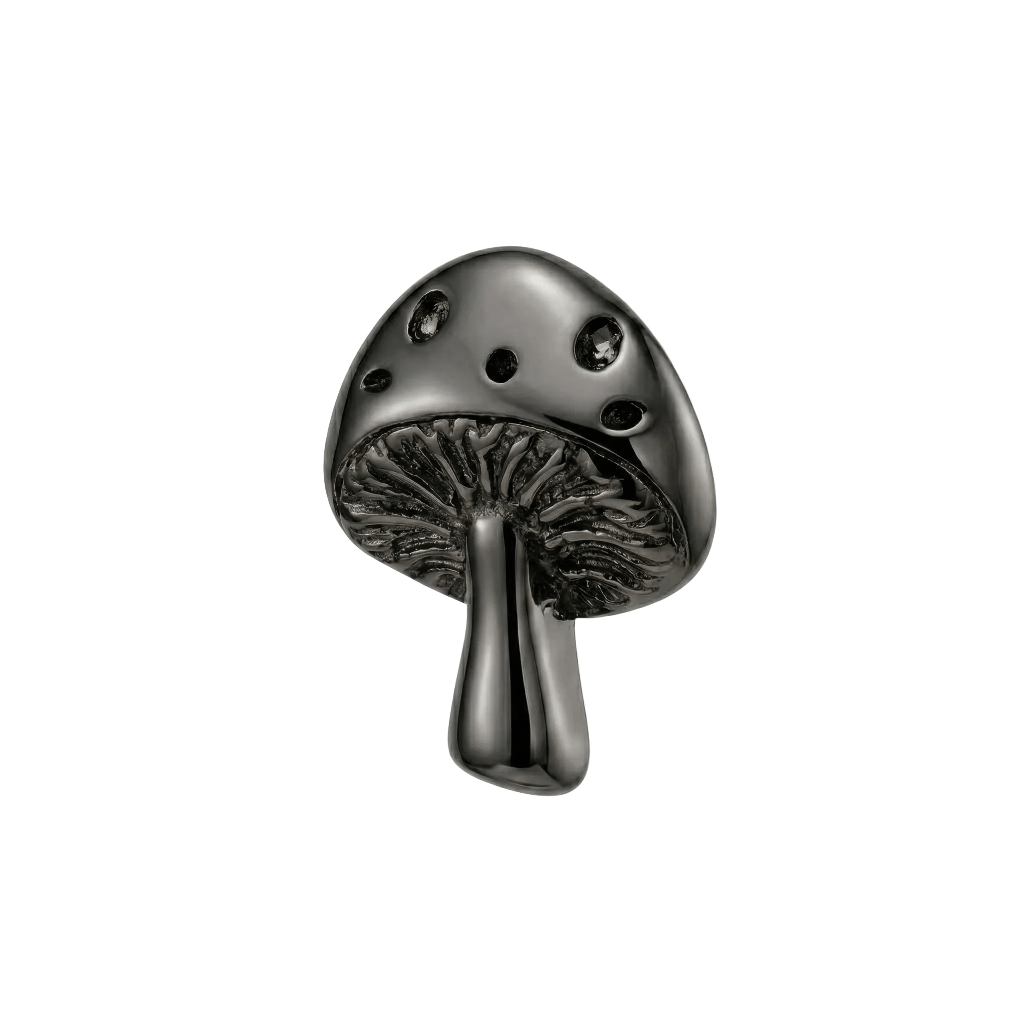 Mushroom – 14K Gold Threadless/Threaded End - piercing - zone.com