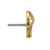 Mushroom – 14K Gold Threadless/Threaded End - piercing - zone.com