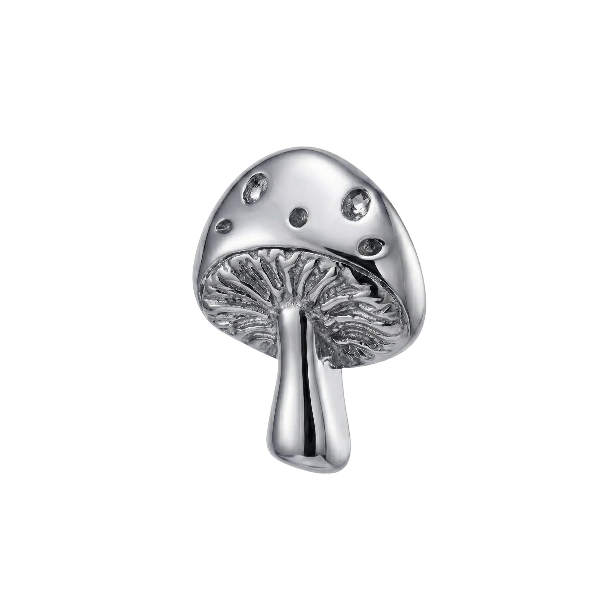 Mushroom – 14K Gold Threadless/Threaded End - piercing - zone.com