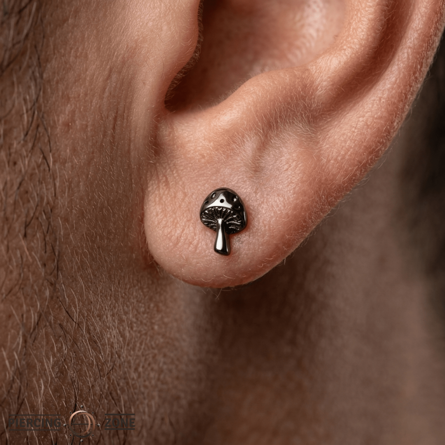 Mushroom – 14K Gold Threadless/Threaded End - piercing - zone.com
