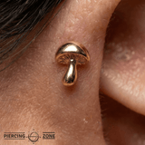 Mushroom Pin - 14K Gold Mushroom Threadless End - piercing - zone.com