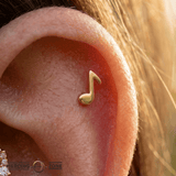 Musical Note – 14K Gold Threadless/Threaded End - piercing - zone.com