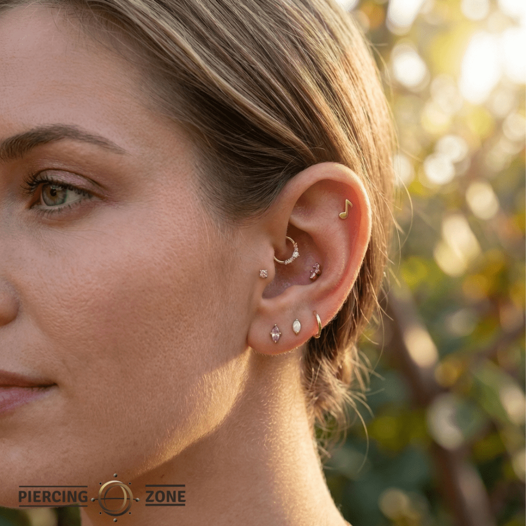 Musical Note – 14K Gold Threadless/Threaded End - piercing - zone.com