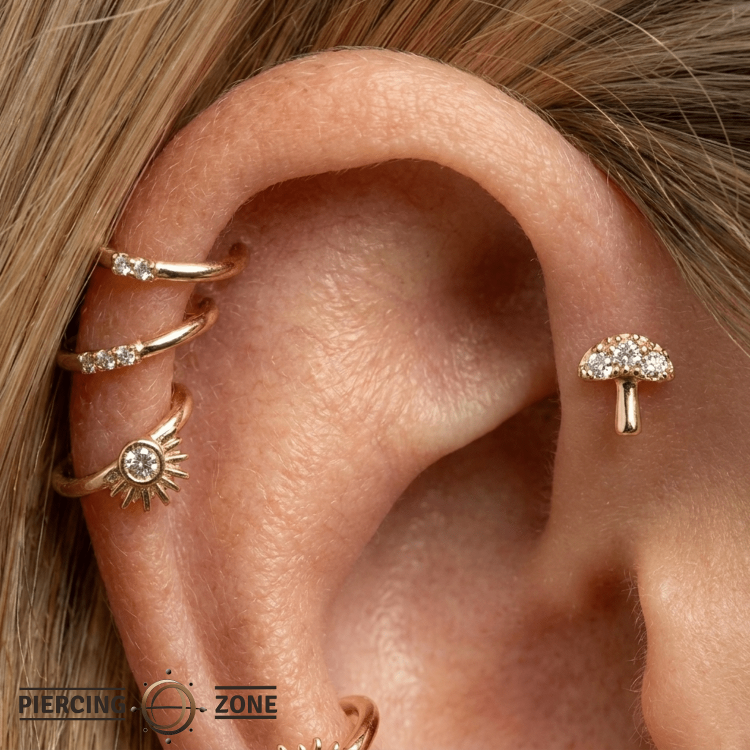 Mycenae - 18K Gold Gem Threadless/Threaded End - piercing-zone.com