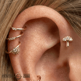 Mycenae - 18K Gold Gem Threadless/Threaded End - piercing-zone.com