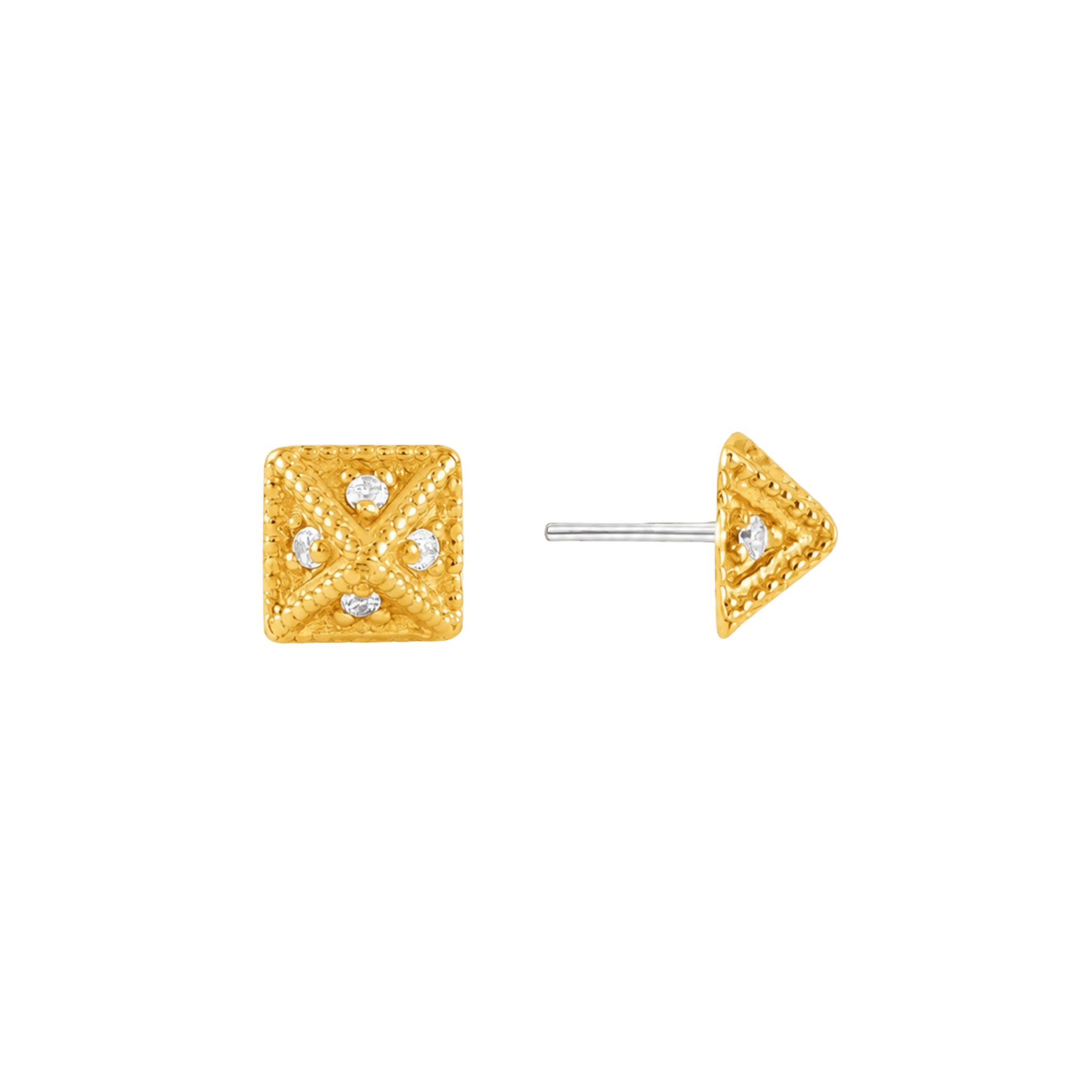 Myr Pyramid – 14K Gold Threadless/Threaded End - piercing-zone.com