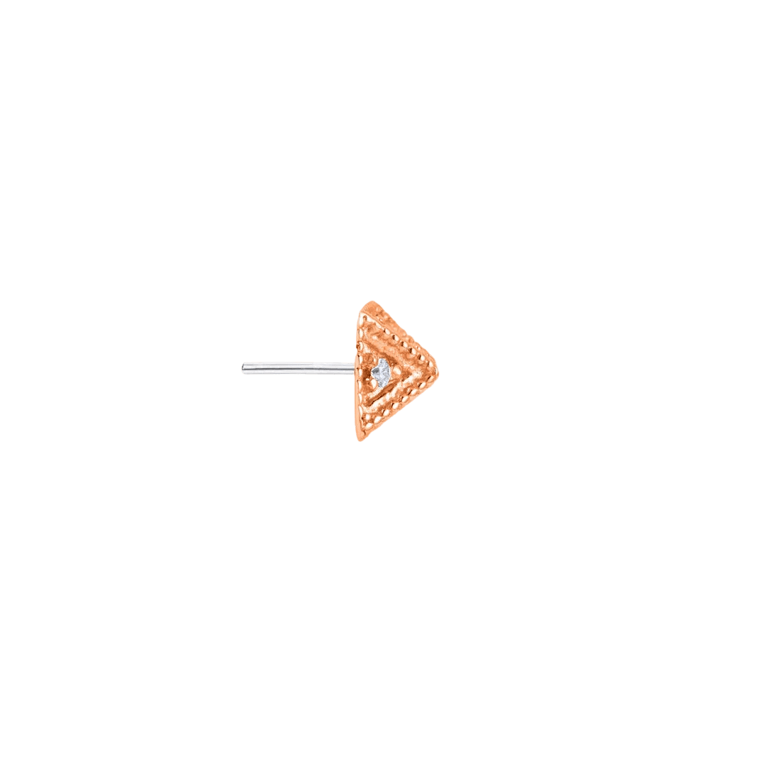 Myr Pyramid – 14K Gold Threadless/Threaded End - piercing - zone.com