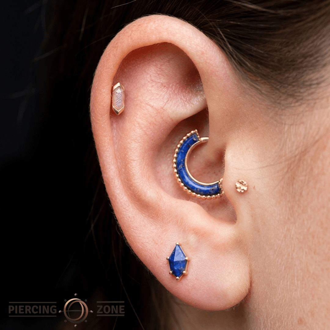 Mystic – Labradorite – 14K Gold Threadless End - piercing - zone.com