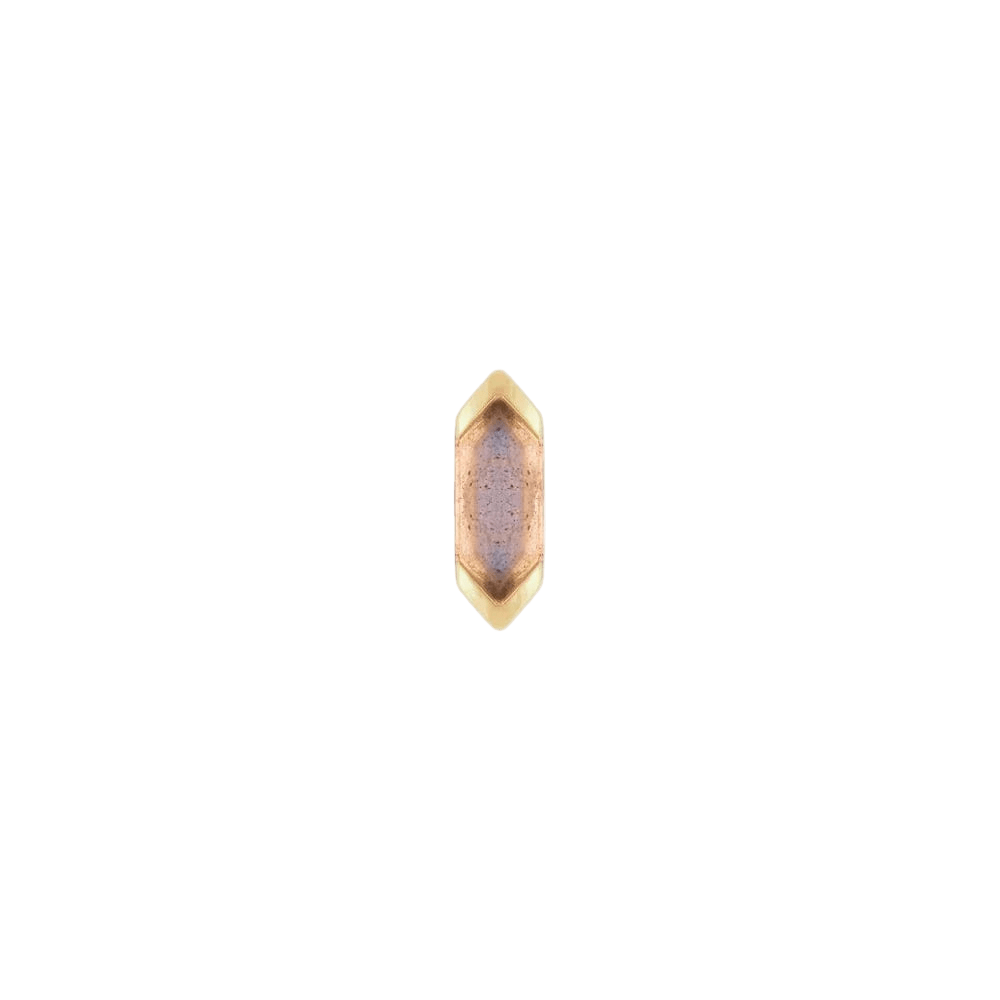 Mystic – Labradorite – 14K Gold Threadless End - piercing - zone.com