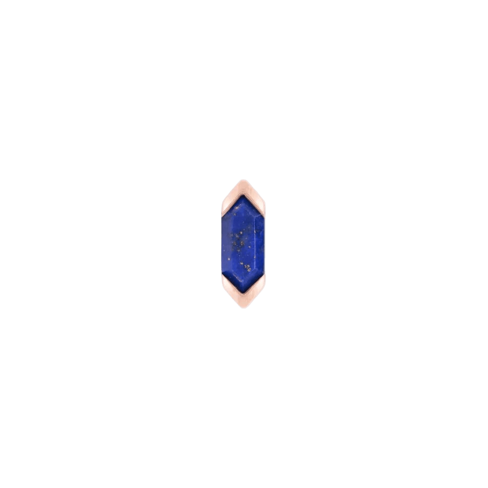 Mystic – Lapis Lazuli – 14K Gold Threadless End - piercing - zone.com