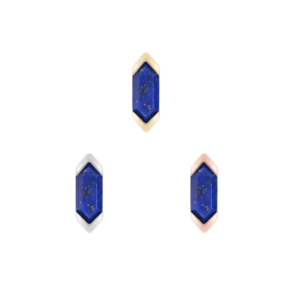 Mystic – Lapis Lazuli – 14K Gold Threadless End - piercing - zone.com