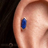 Mystic – Lapis Lazuli – 14K Gold Threadless End - piercing - zone.com