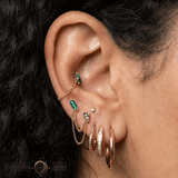 Mystic – Malachite – 14K Gold Threadless End - piercing - zone.com
