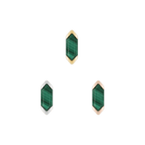 Mystic – Malachite – 14K Gold Threadless End - piercing - zone.com