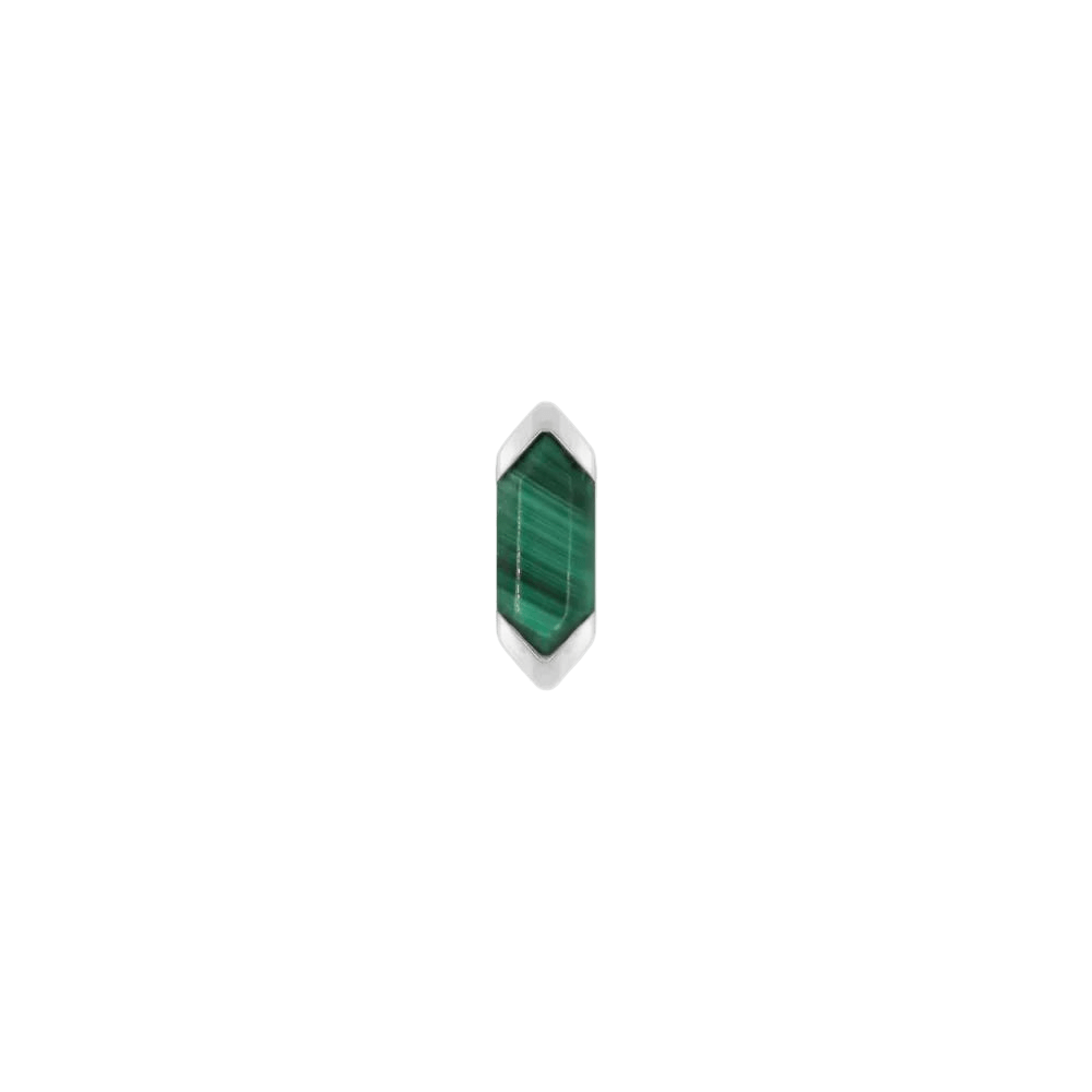 Mystic – Malachite – 14K Gold Threadless End - piercing - zone.com