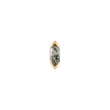 Mystic – Moss Agate – 14K Gold Threadless End - piercing - zone.com