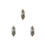 Mystic – Moss Agate – 14K Gold Threadless End - piercing - zone.com