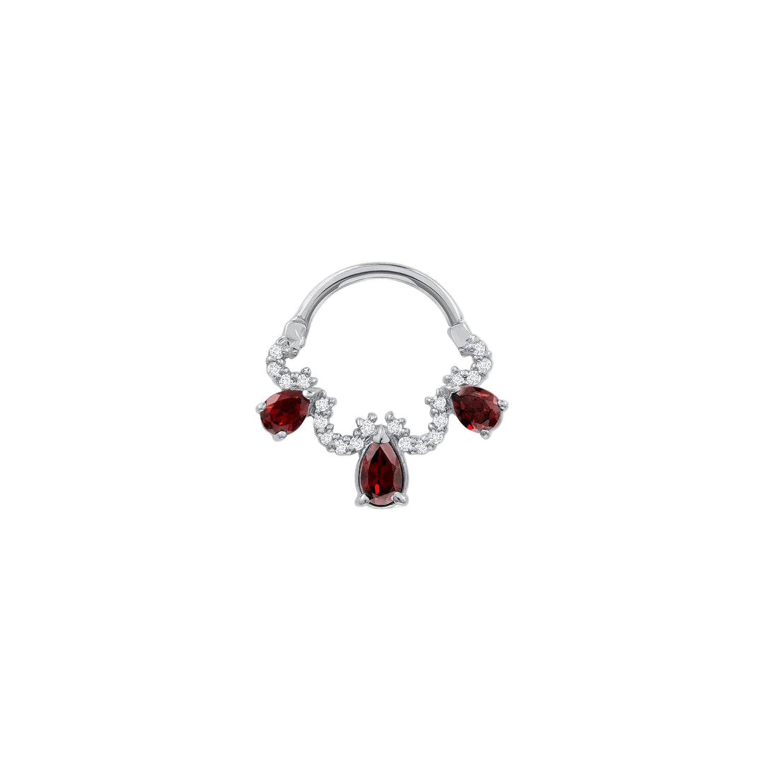 Nareh Clicker with Pear & Pavé Gems – 14K & 18K Gold - piercing - zone.com