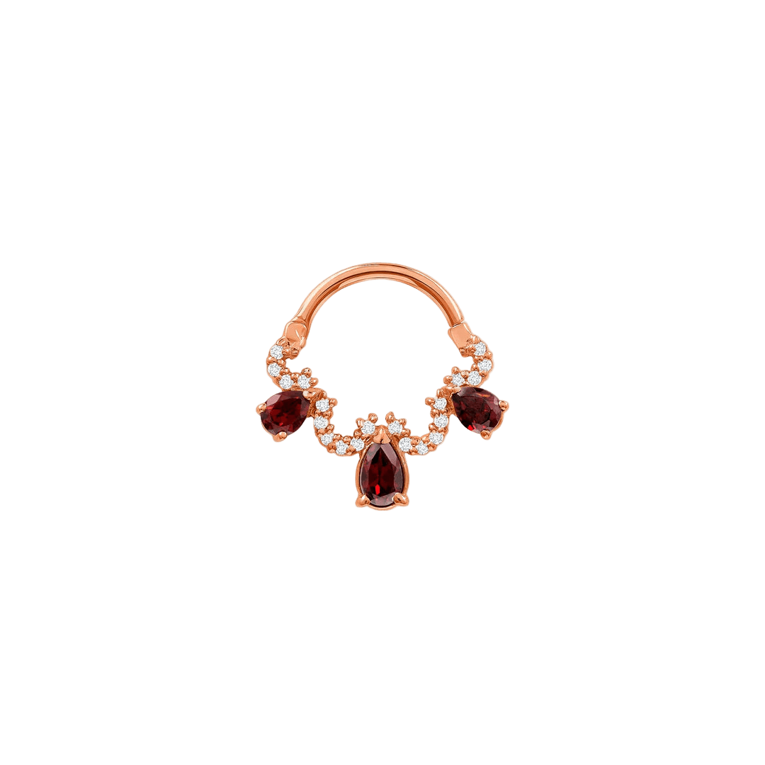 Nareh Clicker with Pear & Pavé Gems – 14K & 18K Gold - piercing - zone.com