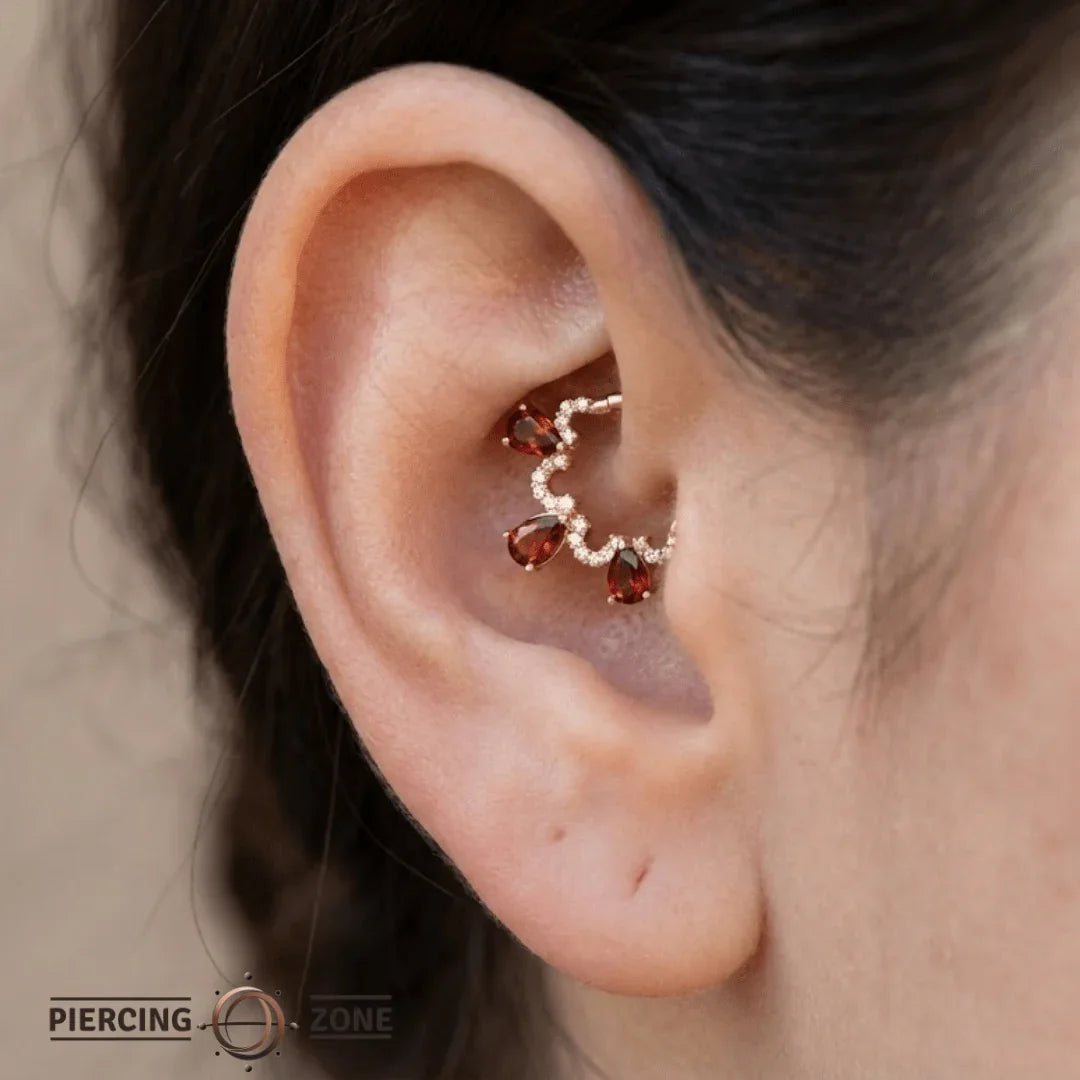 Nareh Clicker with Pear & Pavé Gems – 14K & 18K Gold - piercing - zone.com