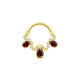 Nareh Clicker with Pear & Pavé Gems – 14K & 18K Gold - piercing - zone.com