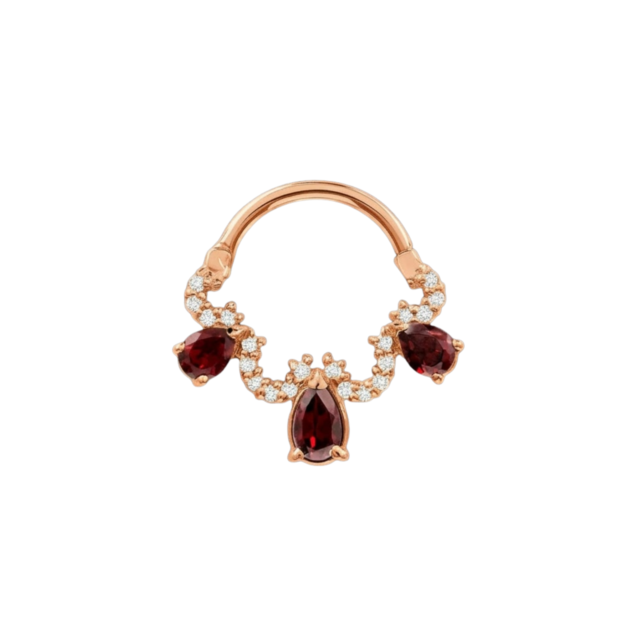 Nareh Clicker with Pear & Pavé Gems – 14K & 18K Gold