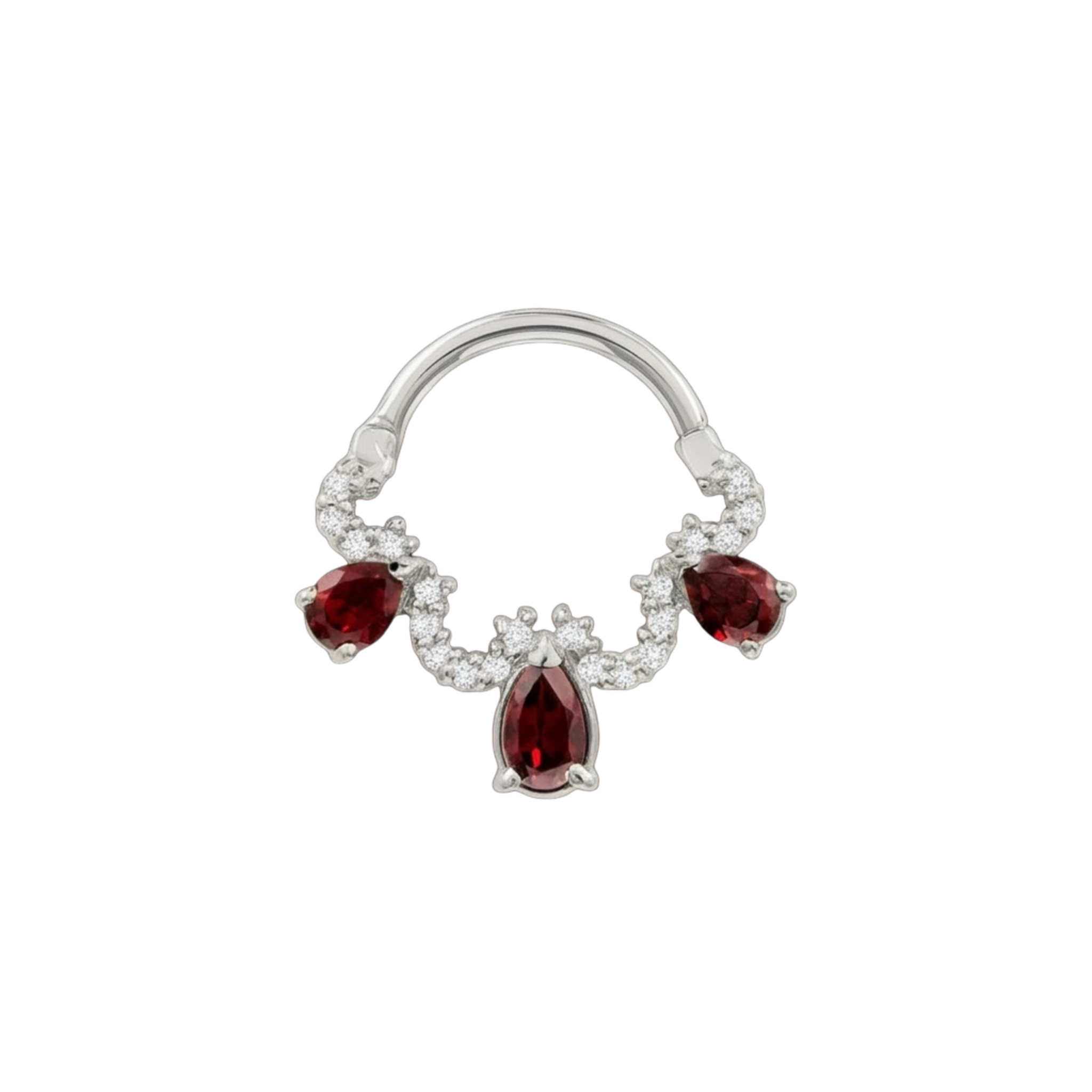 Nareh Clicker with Pear & Pavé Gems – 14K & 18K Gold