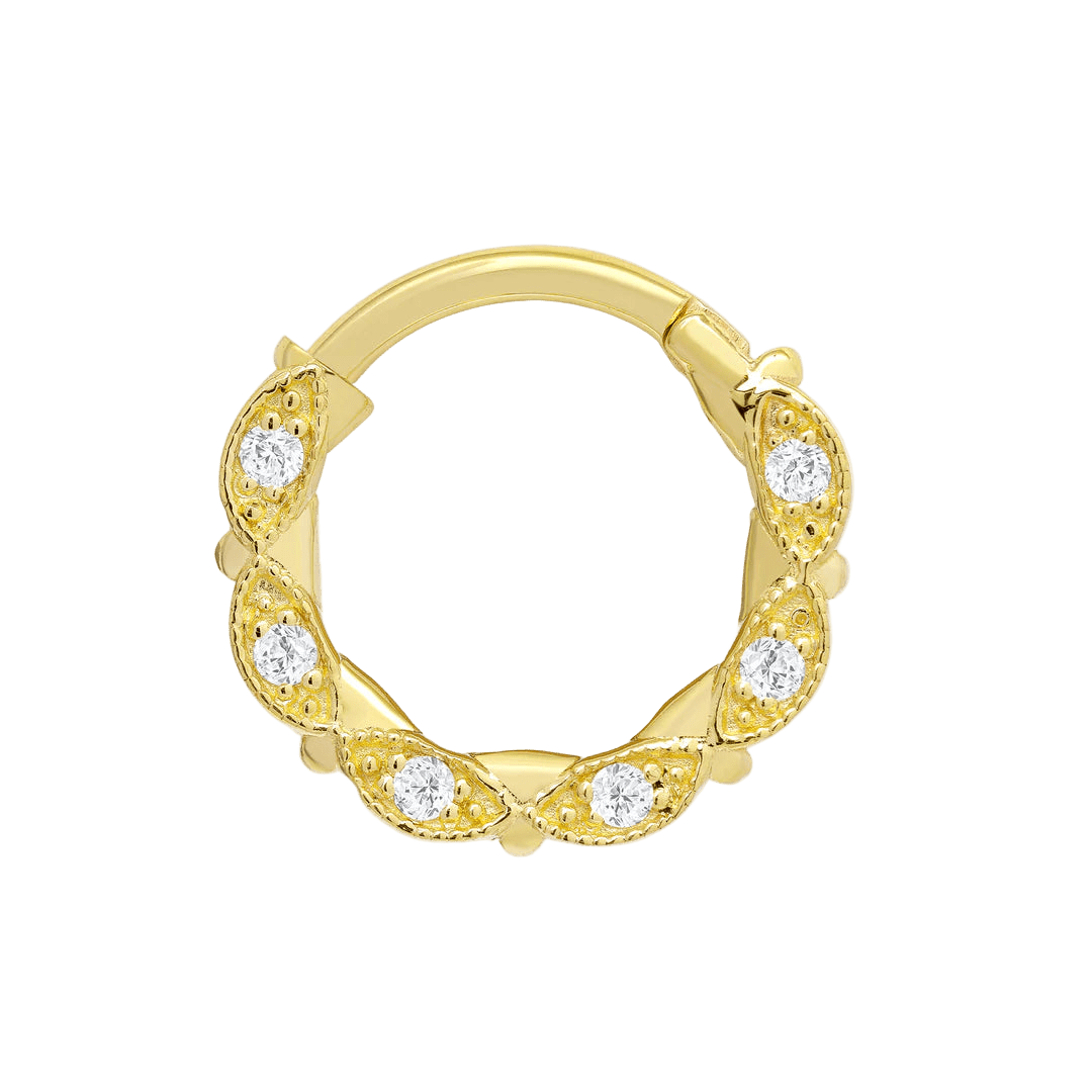 Narina Clicker with Eye - Inspired Design & Gems – 14K & 18K Gold - piercing - zone.com