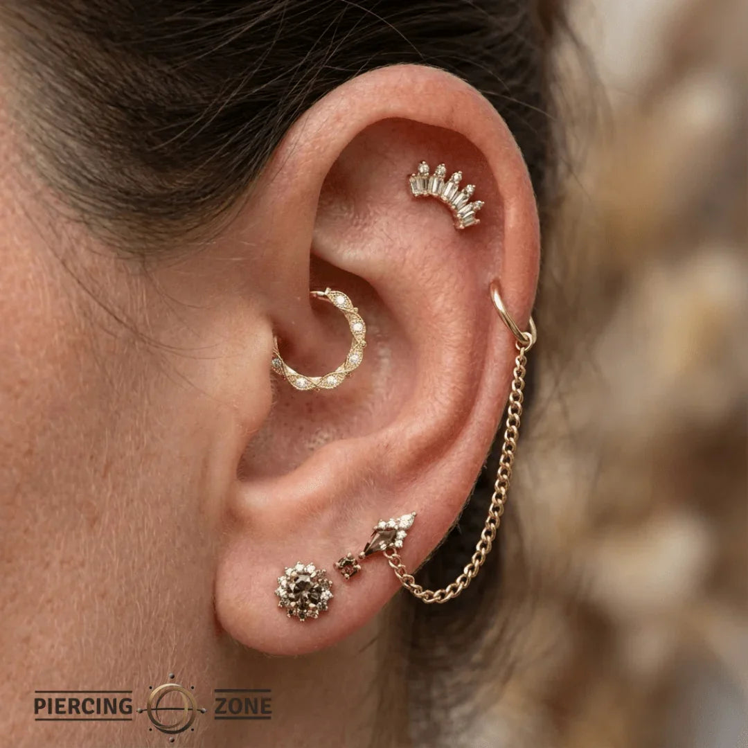 Narina Clicker with Eye - Inspired Design & Gems – 14K & 18K Gold - piercing - zone.com