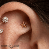 Nautical Star Pin - 14K Gold Star Threadless End - piercing - zone.com