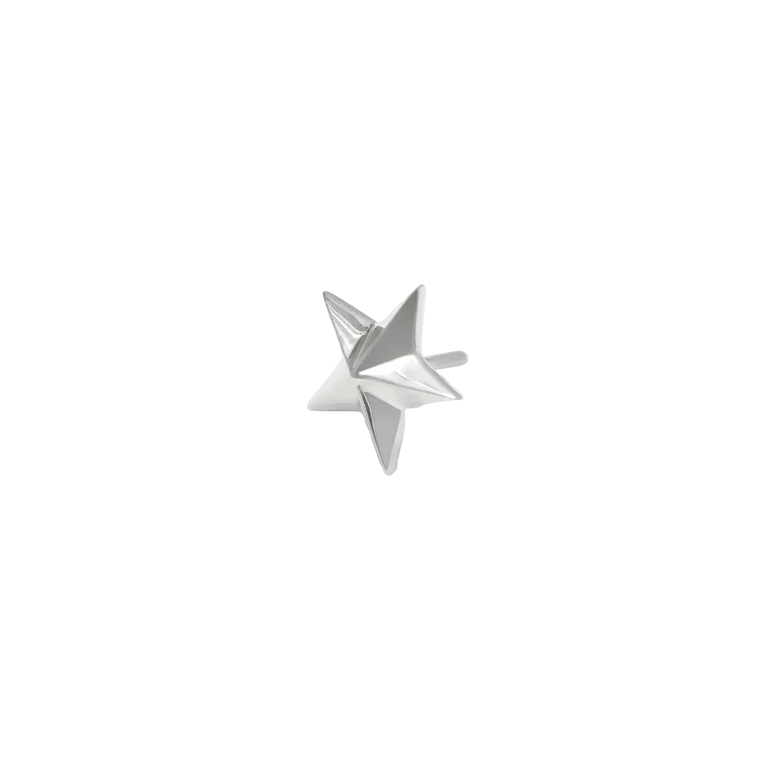 Nautical Star Pin - 14K Gold Star Threadless End - piercing - zone.com
