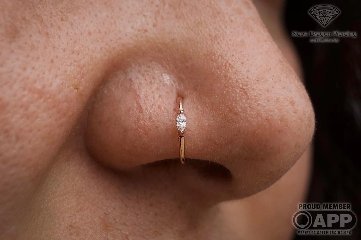 Zuri CZ Seamless Ring – 14K Gold for Nostril & Ear