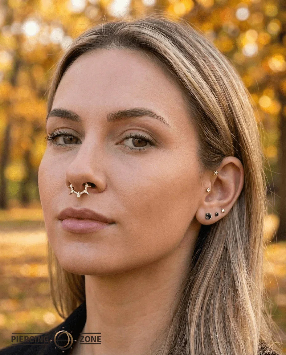 Neoteric – CZ Spike Design – 14K Gold Clicker - piercing - zone.com