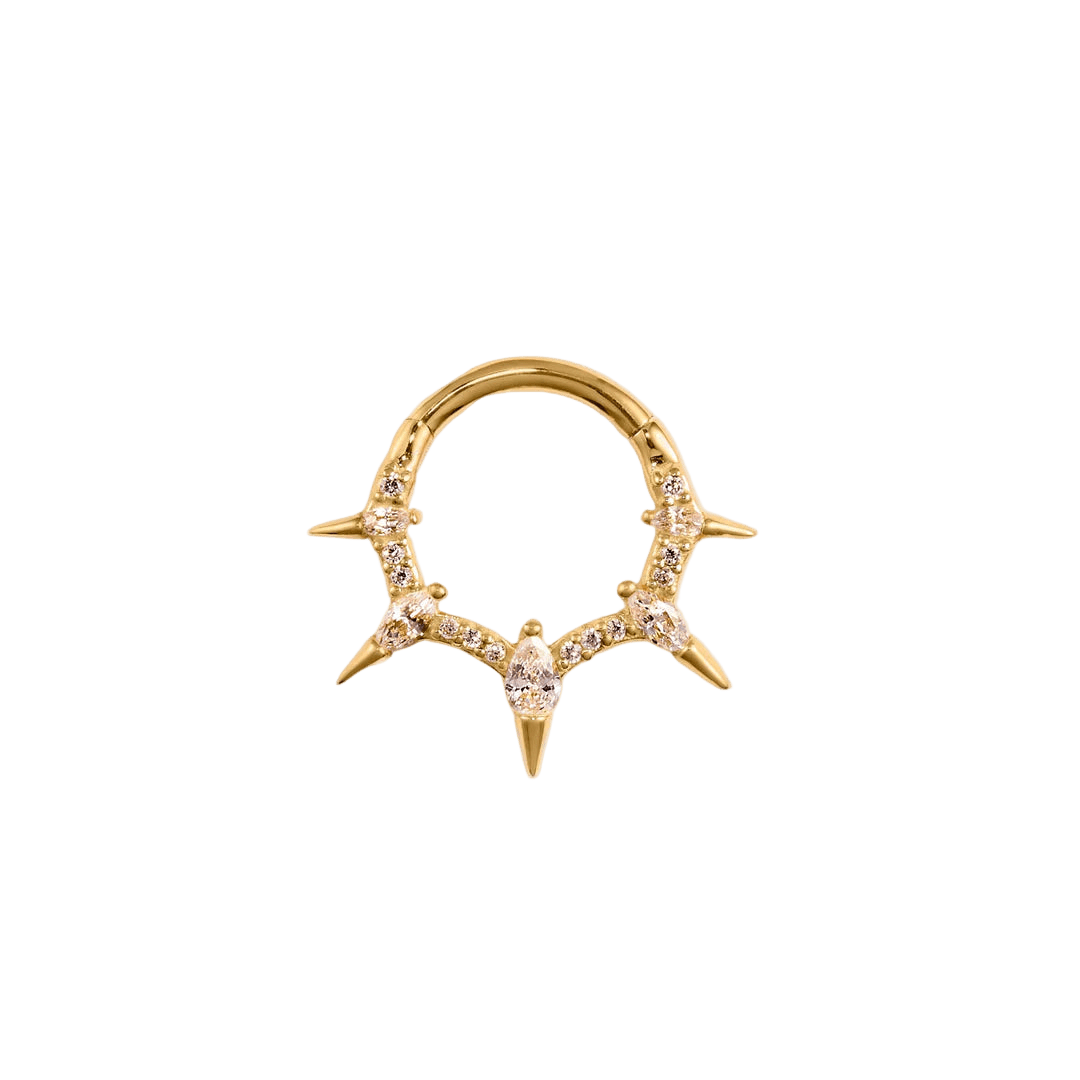 Neoteric – CZ Spike Design – 14K Gold Clicker - piercing - zone.com