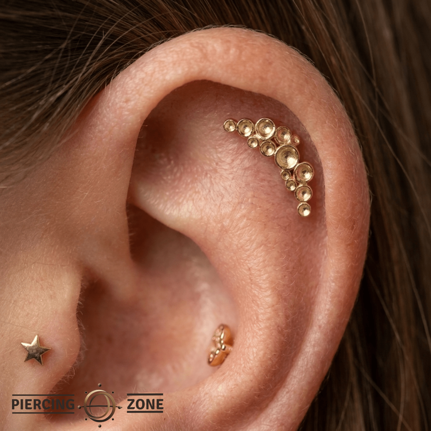 Neptune Pin - 14K Gold Threadless End - piercing - zone.com