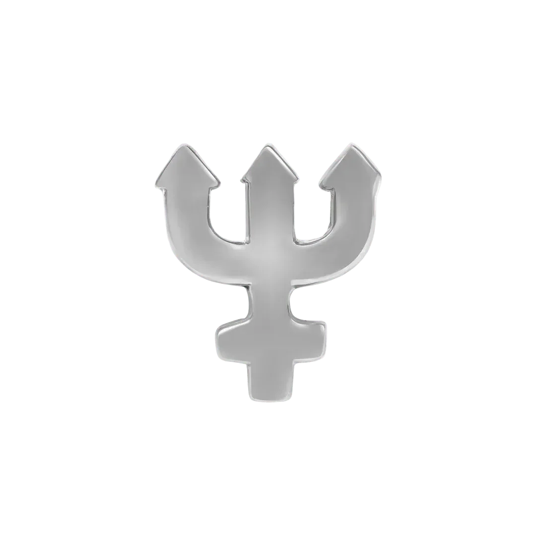 Neptune Symbol – 14K/18K Gold Flat Threadless End - piercing - zone.com