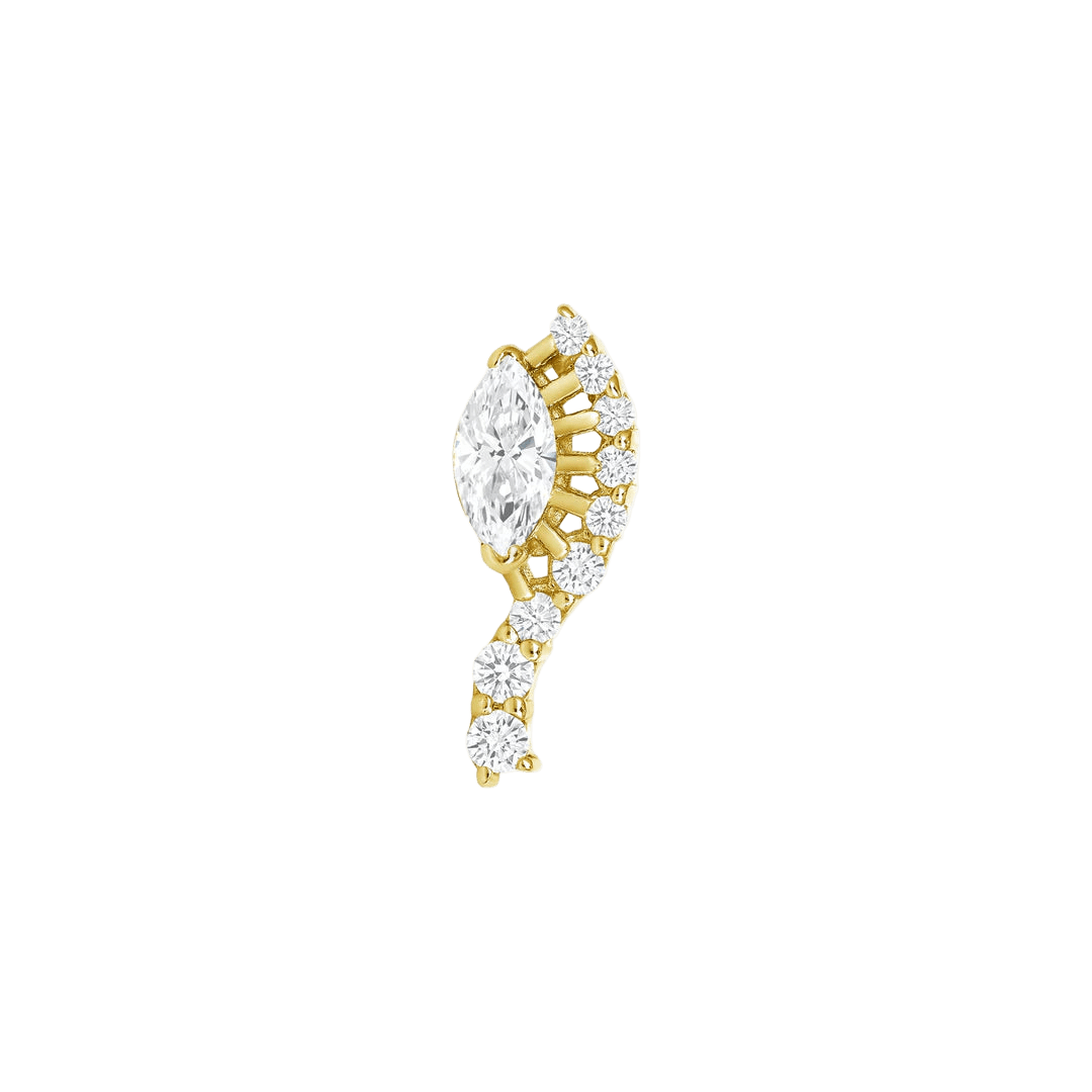 Ninsi – 14K/18K Gold Marquise Gemstone Threadless End - piercing - zone.com