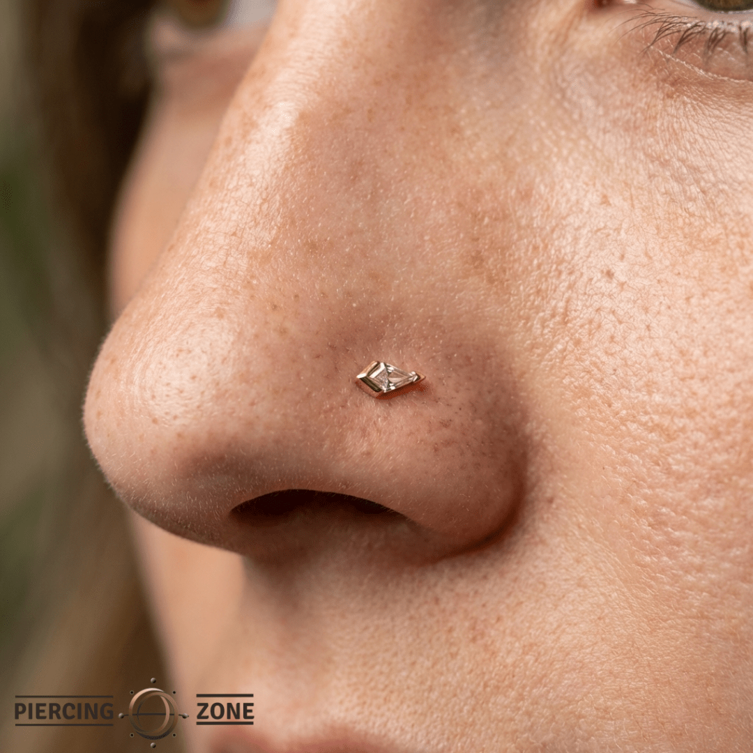 No Sleep Till Brooklyn – CZ Kite – 14K Gold Threadless End - piercing - zone.com