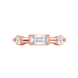 Noah Seamless Ring – 14K Gold Baguette & Round Gem Design