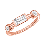 Noah Seamless Ring – 14K Gold Baguette & Round Gem Design