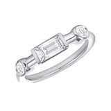 Noah Seamless Ring – 14K Gold Baguette & Round Gem Design - piercing - zone.com