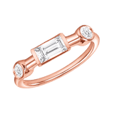 Noah Seamless Ring – 14K Gold Baguette & Round Gem Design - piercing-zone.com