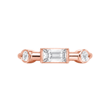 Noah Seamless Ring – 14K Gold Baguette & Round Gem Design - piercing-zone.com